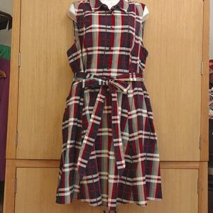 +SZ Navy/Red Plaid Slvless Dress SZ 3 By Torrid